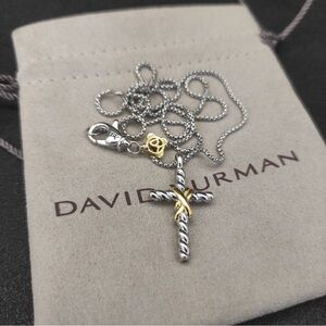 David Yurman Two-Tone Cross Necklace